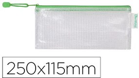 Bolsa Multiusos Tarifold Pvc 250x115 mm Abertura Superior com Fecho Porta Esferográfica e Correia Cor Verde