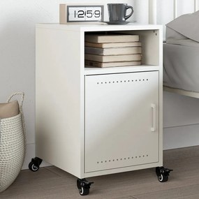 vidaXL Mesa de cabeceira 36x39x59 cm aço branco