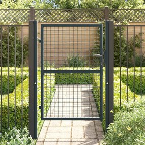 Portão de jardim em rede aço galvanizado 100x175 cm cinzento