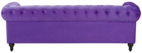 Sofá de 3 lugares em veludo violeta CHESTERFIELD Beliani