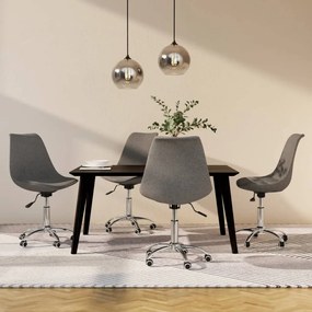 vidaXL Cadeiras de jantar giratórias 4 pcs tecido cinzento-claro