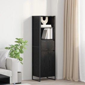 vidaXL Gabinete de Livros com gaveta Carvalho Preto 43 x 36 x 150.5 cm
