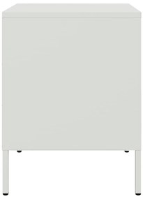 Mesas de cabeceira 2 pcs 36x39x50,5 cm aço branco