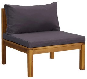 4 pcs conjunto lounge de jardim c/ almofadões acácia maciça