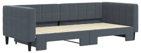 Sofá-cama com gavetão 90x200 cm veludo cinzento-escuro