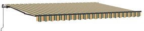 Toldo Retrátil Verde e amarelo 450 × 350 cm Poliéster e Metal