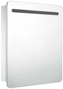Armário espelhado para casa de banho com LED 68x9x80 cm