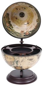 Garrafeira de mesa em forma de globo madeira de eucalipto branco