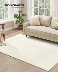 Tapete para sala de estar antiderrapante 160 x 230 cm Branco creme