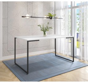 Mesa Cozinha e Sala de Jantar  Mesa PORTO 60, metal preto, tampo de MDP de cor branco, 60 x 90 cms