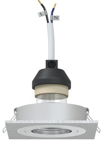 Spotlights embutidos 6 pcs Quadrado GU10 Prateado 91x91 mm