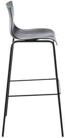 Conjunto de 2 bancos de bar Hoover em plástico e com estrutura preta 43 x 100 x 48 cm Cinzento