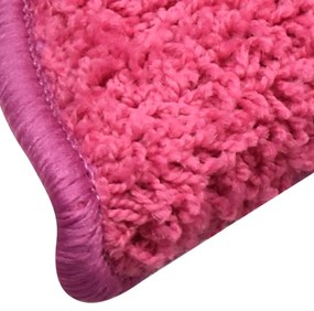 Tapete/carpete para degraus 15 pcs 56x17x3 cm rosa