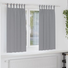 vidaXL Cortinas 2 pcs Cinzento-claro 175 x 140 cm Poliéster
