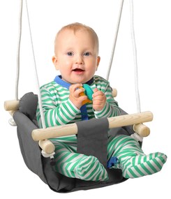AIYAPLAY Baloiço para Bebés de 9-39 Meses com Cordas Ajustáveis Baloiço Infantil com Cinto de Segurança e Assento Acolchoado Carga 70 kg para Interior