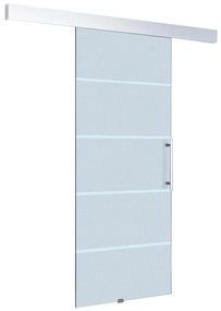 HOMCOM Porta Correr Vidro Trilho 102,5x205 cm Translúcida | Aosom Portugal