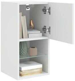 Móvel de TV c/ luzes LED 30,5x30x60 cm branco