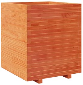 Vaso/floreira de jardim 60x60x72,5 cm pinho maciço castanho mel