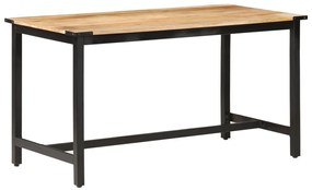 Mesa de jantar 140x70x76 cm madeira de mangueira maciça áspera