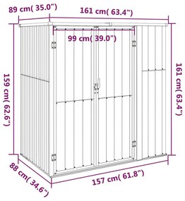 Abrigo ferramentas jardim aço galvanizado antracite