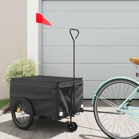vidaXL Reboque para bicicleta 30 kg ferro preto
