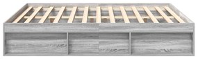 Estrutura de cama 200x200 cm cinzento sonoma