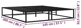 Estrutura de cama 140x200 cm metal preto