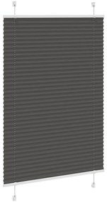 Preto Plissada Cega 90x100 cm Largura Tecido 89,4 cm Poliéster