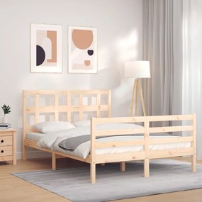 vidaXL Estrutura de cama com cabeceira 120x200 cmmadeira maciça