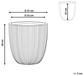 Vaso para plantas cinzento 37 x 37 x 38 cm CHIOS Beliani