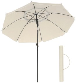 SONGMICS Guarda-sol de 1,6 m, Guarda-sol de praia, FPS 50+, Proteção solar, Dossel octogonal portátil de poliéster, Varetas de fibra de vidro, Mecanismo de inclinação, Bolsa de transporte, para jardim de praia, varanda e piscina, Bege GPU60WTV1