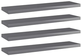 vidaXL Prateleiras para estante 4 pcs 40x10x1,5cm contraplacado cinza