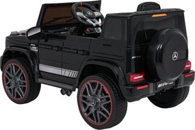 Carro elétrico para Crianças 2 a 5 anos 12V Mercedes G63 AMG LIFT Rodas de espuma EVA, assento Couro ecológico Preto