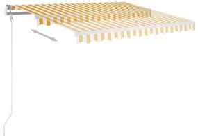 Toldo retrátil automático 350x250 cm amarelo e branco