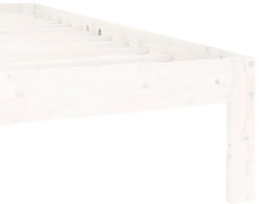 Estrutura de cama 140x200 cm pinho maciço branco