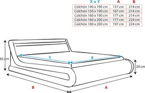 Cama Hidráulica com Arrumação "Patricia" - 140x190 cm - Branco - Polip
