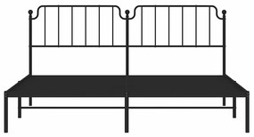 Estrutura de cama com cabeceira 193x203 cm metal preto