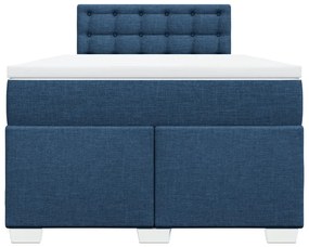 Cama boxspring com colchão 120x190 cm tecido azul