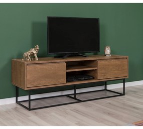 Conjunto de Mobiliário de Sala de Estar Laxus – Nogueira/Preto – 90x39