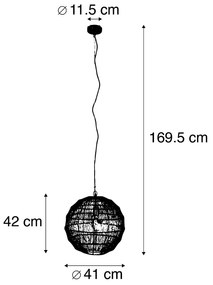 Candeeiro suspenso moderno latão 42cm - BOLTI Moderno