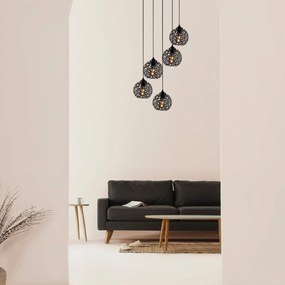 Candeeiro de Teto Fellini – Preto – Diâmetro 60 cm, Altura 111 cm