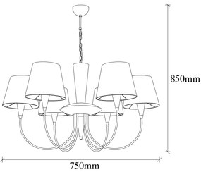 Chandelier Pardo – Preto – Diâmetro 75 cm x Altura 85 cm
