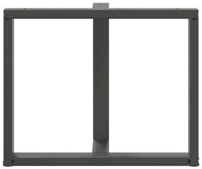 Pés para mesa de jantar em forma de T, 2 peças, antracite, 90x35x(72-7