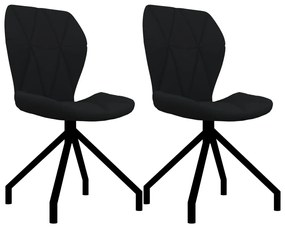 vidaXL Cadeiras de jantar 2 pcs couro artificial preto
