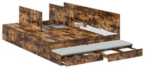 Cama de Armazenamento Carvalho Fumado 160x200 cm
