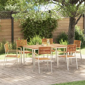 Conjunto de Jantar de Jardim de 7 Peças vidaXL Madeira Sólida de Acácia