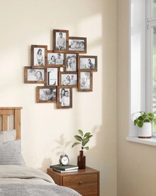 12 molduras para fotografias de 10 x 15 cm – decoração de parede castanho vintage