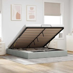 vidaXL Estrutura de cama otomana sem colchão 180x200 cm cinzento claro