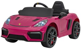 Carro elétrico para Crianças 12V Porsche Spyder RS 718 Com MP4, Rodas Espuma EVA, assento couro ecológico Carga até 30 kg Rosa