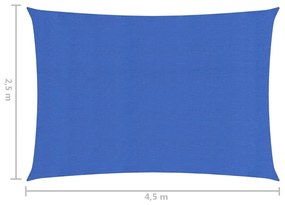 Para-sol estilo vela 160 g/m² 2,5x4,5 m PEAD azul